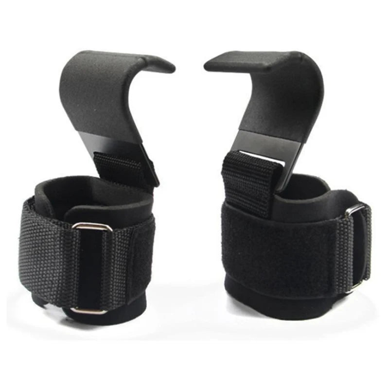 Weight Lifting Hook Grips with Wrist Wraps Hand-Bar Wrist Strap Gym Fitness Hook Weight Strap Pull-Ups Power Lifting Gloves