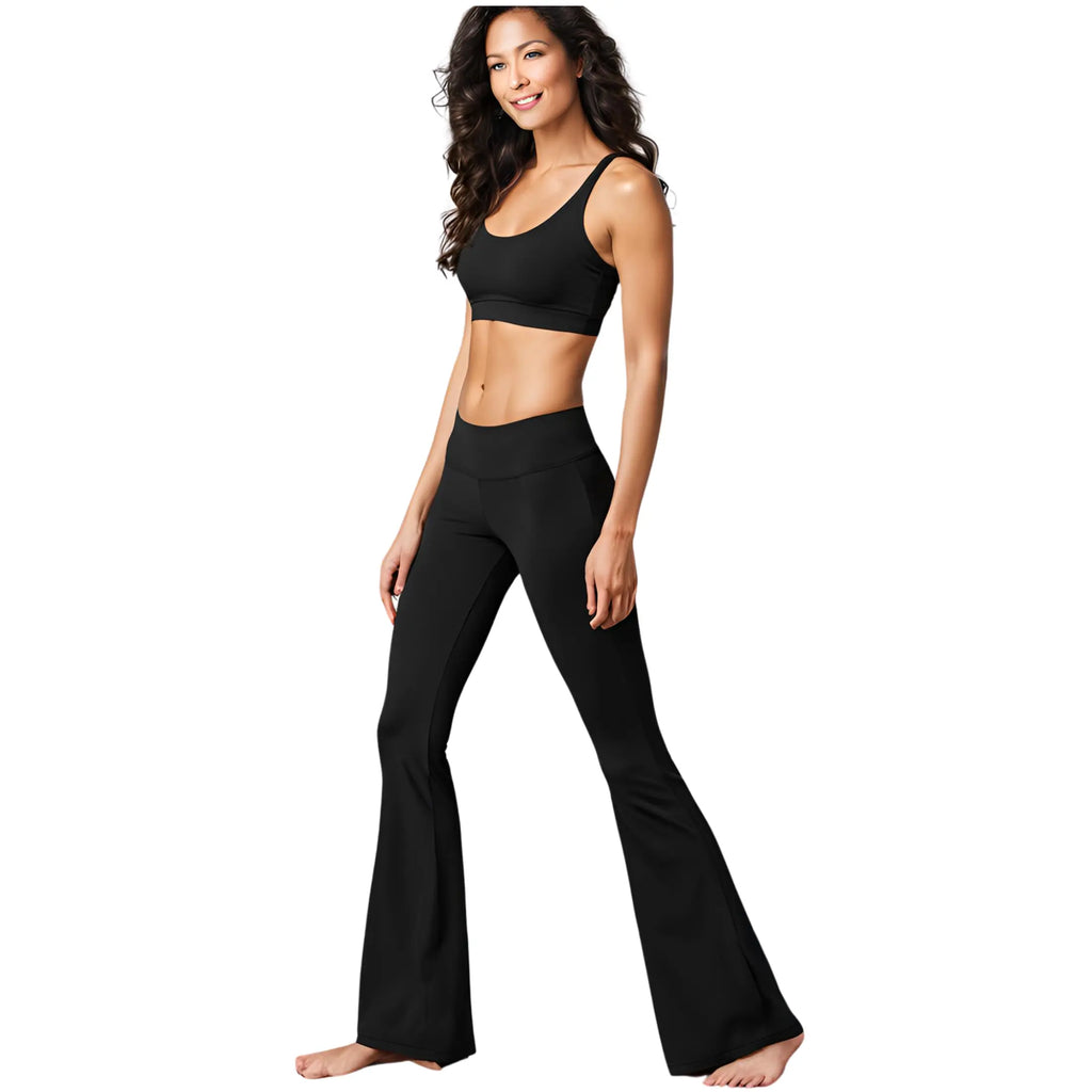 Women Low Rise Yoga Pants Cotton Bootcut Flare Bottom Wide Leg Pants Fitness Pants Yoga Leggings 28"-36" Inseam Casual Y2K Pants Airport Outfit Womenswear Stretchy Style Spandex