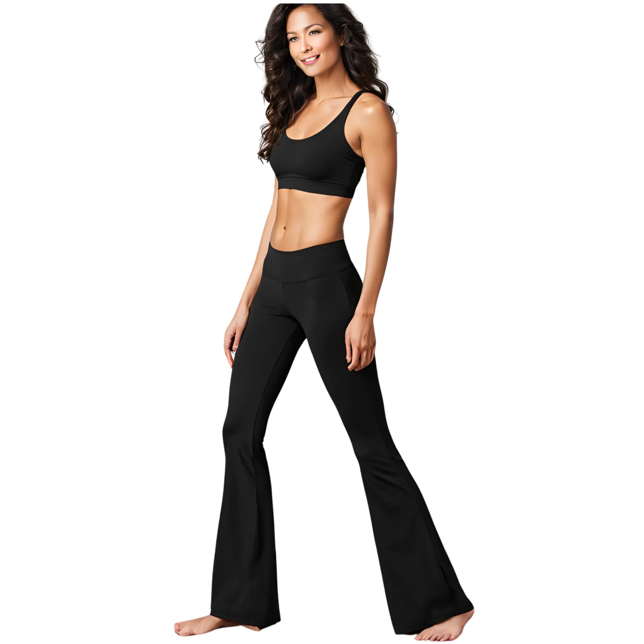 Women Low Rise Yoga Pants Cotton Bootcut Flare Bottom Wide Leg Pants Fitness Pants Yoga Leggings 28"-36" Inseam Casual Y2K Pants Airport Outfit Womenswear Stretchy Style Spandex