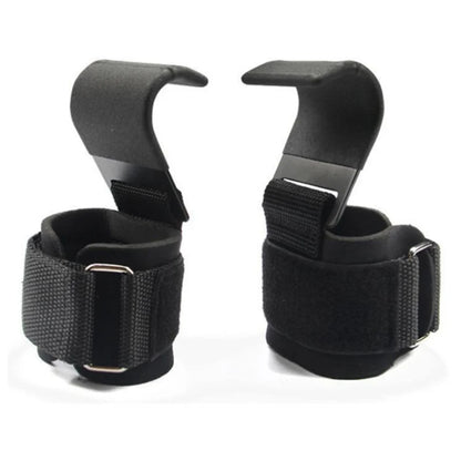 Weight Lifting Hook Grips with Wrist Wraps Hand-Bar Wrist Strap Gym Fitness Hook Weight Strap Pull-Ups Power Lifting Gloves