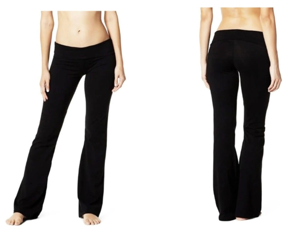 Women Low Rise Yoga Pants Cotton Bootcut Flare Bottom Wide Leg Pants Fitness Pants Yoga Leggings 28"-36" Inseam Casual Y2K Pants Airport Outfit Womenswear Stretchy Style Spandex