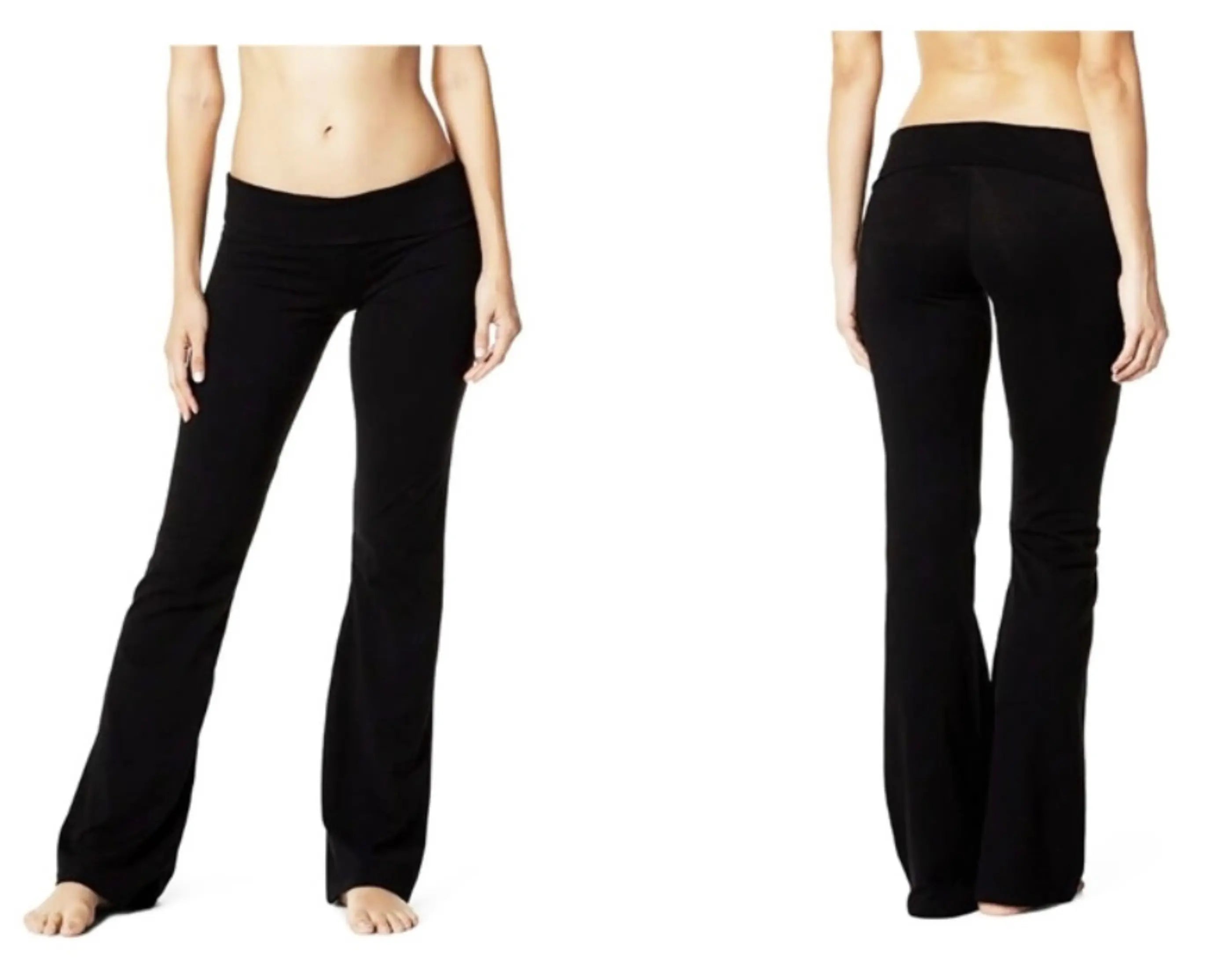 Women Low Rise Yoga Pants Cotton Bootcut Flare Bottom Wide Leg Pants Fitness Pants Yoga Leggings 28"-36" Inseam Casual Y2K Pants Airport Outfit Womenswear Stretchy Style Spandex