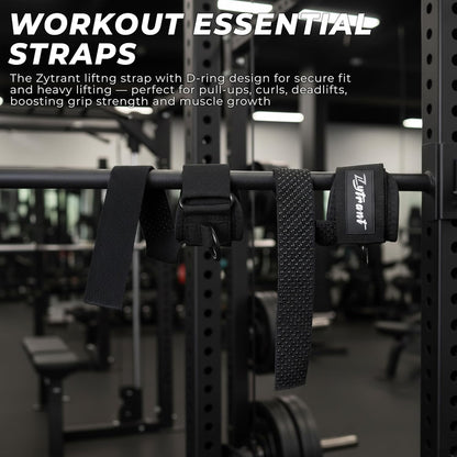 Weight Lifting Straps with Cuffed D Ring,Heavy Duty Thyick Comfortable Lifting Straps, Secure Fit, Enhanced Grip, Straps for Weightlifting & Gym Training
