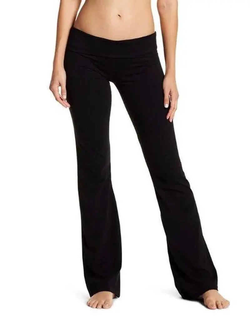 Women Low Rise Yoga Pants Cotton Bootcut Flare Bottom Wide Leg Pants Fitness Pants Yoga Leggings 28"-36" Inseam Casual Y2K Pants Airport Outfit Womenswear Stretchy Style Spandex